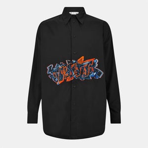 Off White Men's Grf Cp Button-Front Oversize Overshirt - Black
