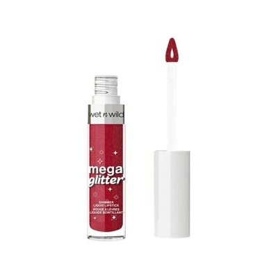 wet n wild Mega Glitter Shimmer Liquid Lipstick Tekutá rtěnka tmavě červená 3 ml