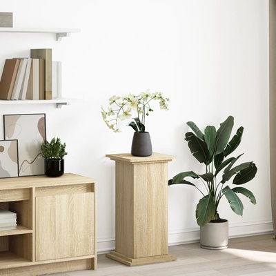 vidaXL Стойка за витрини със съхранение 31x30x60 см инженерно дърво (854618)