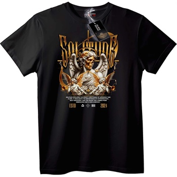 NOONEBRAND Тениска Самота Ангелски Череп - L, Black
