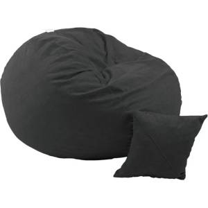Pufrelax Комплект, Барбарон и декоративна възглавница, 450л. Matusalem - Eerie black, Перящ се калъф, Подходящ за деца, Пълнеж с микс от мемори пяна и дунапрен, Гама Plush Honey