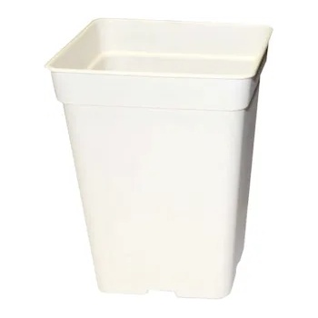 Квадратна бяла саксия 18л