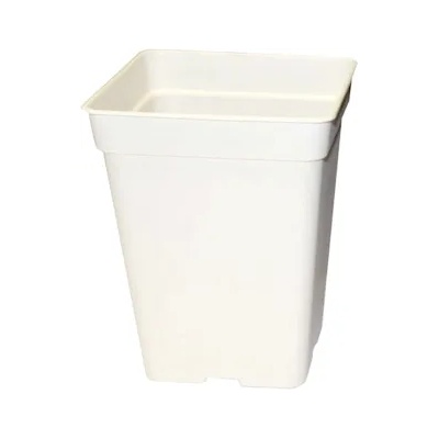 Квадратна бяла саксия 18л