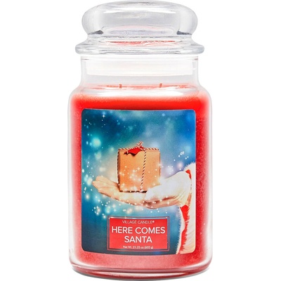 Village Candle Here Comes Santa 602 g