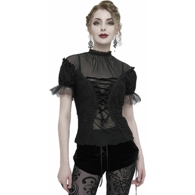 Devil fashion дамска блуза devil fashion - дължина до ханша, стил тъмна романтика, готик - ett029