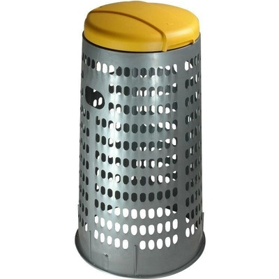HTI Stojan na odpadkové pytle ECO TRESPOLO 110 l, šedá nádoba, žluté víko