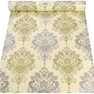 Samolepiace tapety 45 cm x 10 m IMPOL TRADE 9015, zámocký vzor strieborný na krémovom podklade, samolepící tapety