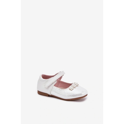 Evento dětské baletky na suchý zip s květinami nikione šedá