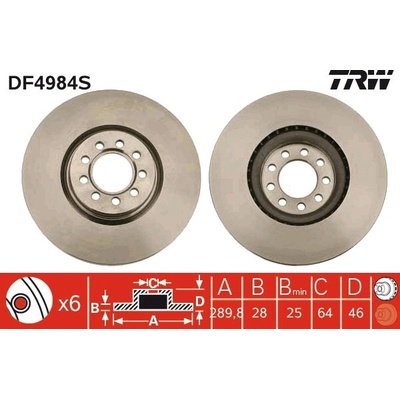 TRW Brzdový kotúč DF4984S