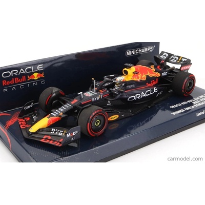 Minichamps Red bull F1 Rb18 Team Oracle Red Bull Racing N 1 Majster sveta Víťaz Emilia Romagna Taliansko Gp 2022 Max Verstappen Matná modrá žltá červená 1:43