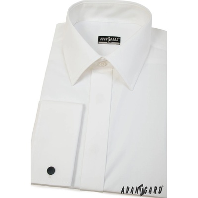 Smetanová pánská slim Fit košile na man. knoflíčky, krytá léga