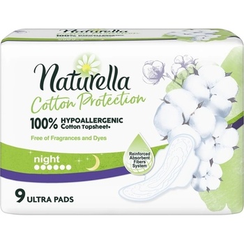 Naturella Cotton Protection Ultra Night Vložky S Krídelkami 9 ks