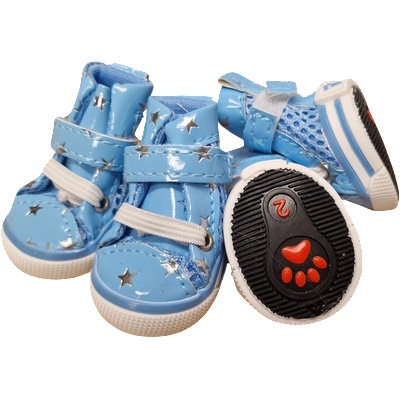 Сини обувки за кучета - антислип подметка и велкро лента