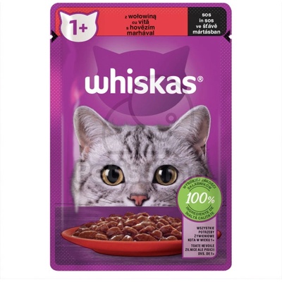Whiskas пауч за котки - говеждо 85 г