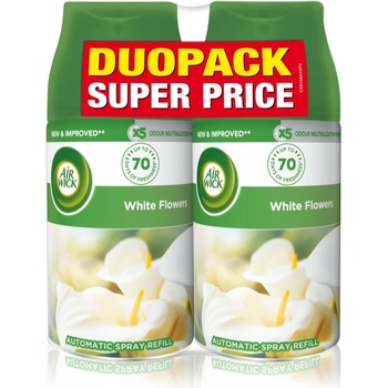 Air Wick Freshmatic White Flowers ароматизатор за въздух пълнител с аромат DUO 2x250ml