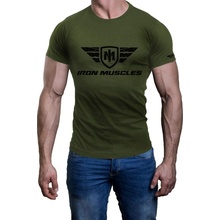 Iron Muscles tričko IRON MUSCLES khaki