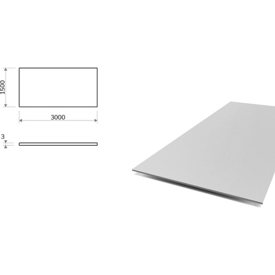 Hliníkový plech 1,5x3 m, tloušťka 3 mm (EN 5754) H22