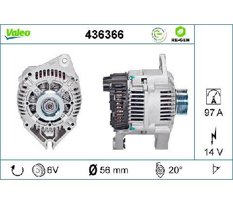Alternátor VALEO 436366
