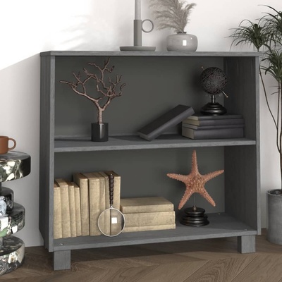 VidaXL Сайдборд HAMAR, тъмносив, 85x35x80 см, борово дърво масив (340502)