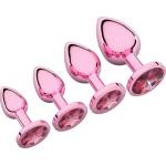 SuperLove Heart Jewel Butt Plugs Training Pink-Pink