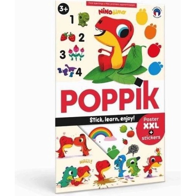 Poppik vzdelávací samolepkový plagát malí dinosaury