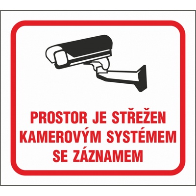 Bezpečnostní značky 4202tc2 Prostor je střežen kamerovým systémem se záznamem 10x9 fólie