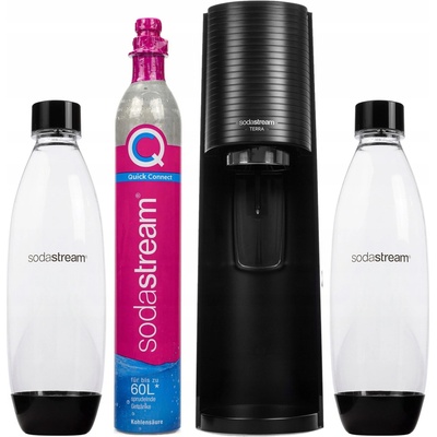 SodaStream Terra čierny + 2 fľaše Fuse 1 l + plyn
