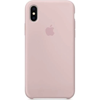 Apple Silicone Case - оригинален силиконов кейс за iPhone X (бледо розов)