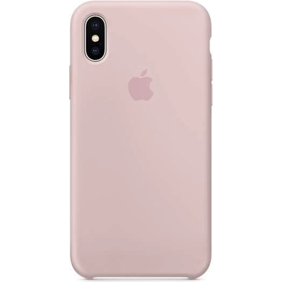 Apple Silicone Case - оригинален силиконов кейс за iPhone X (бледо розов)