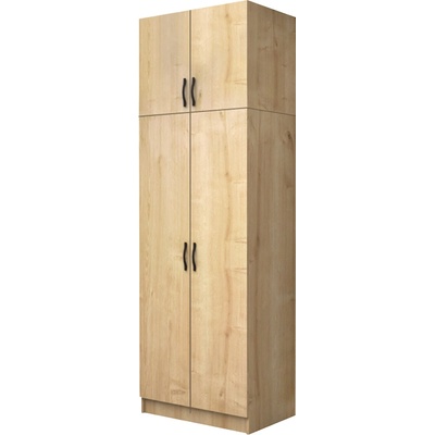 TopMebel Шкаф с две врати от меламин Vivian с кабинет в цвят дъб 80x51.8x240см