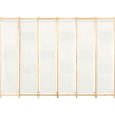 vidaXL 6-dielna deliaca stena do izby krémovo biela 240 x 170 x 4 cm látka