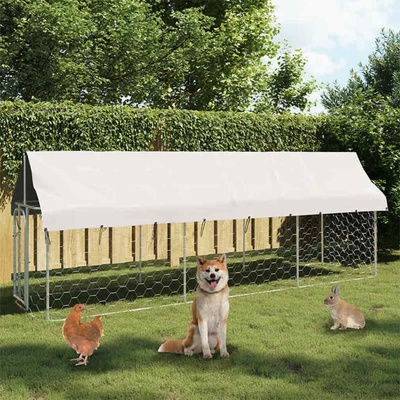 vidaXL Venkovní psí kotec se střechou 400 x 100 x 150 cm – Zboží Dáma