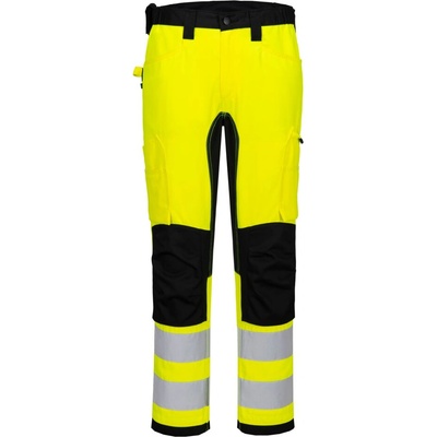 Portwest hi-vis wx2 cd848 eco / Мъжки светлоотразителни еластични панталони с талия - hv Жълто/Черно uk 41/eu 56 (cd848ybr41)