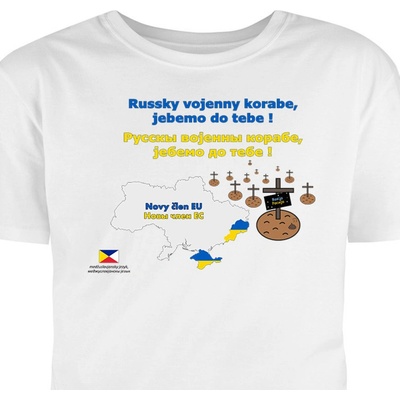 Tričko s na podporu Ukrajiny: Mapa Ukrajiny a Rusko