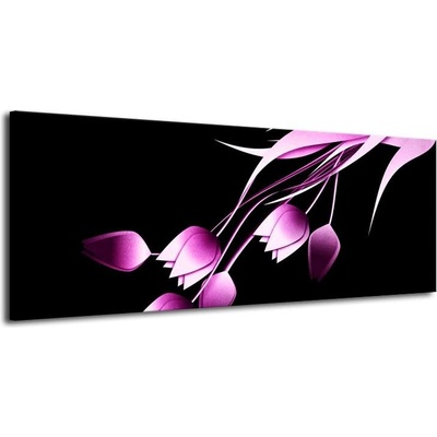 Fialové tulipány plátno 1 100x40