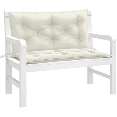 vidaXL Възглавници за градински пейки 2 бр кремави 100x50x7 см плат (4002588)