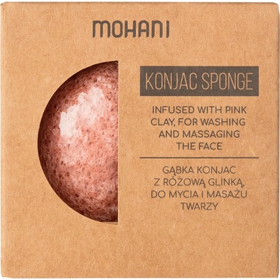Mohani Konjac Sponge mycí konjaková houbička s růžovým jílem – Zboží Dáma