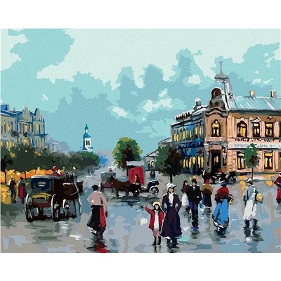 Zuty malování Podle čísel Staré Město 40 x 50 Cm Plátno Rám