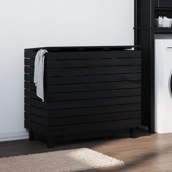 vidaXL Кош за пране, 88, 5x44x76 см, борово дърво масив (833333)