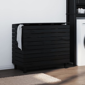 vidaXL Кош за пране, 88, 5x44x76 см, борово дърво масив (833333)