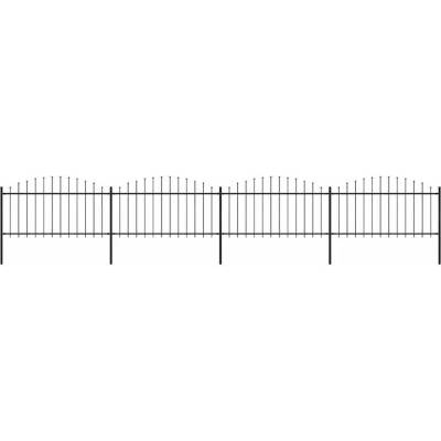 vidaXL Zahradní plot s hroty ocel (1,25–1,5) x 6,8 m černý