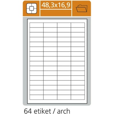 S+K label PLUS 48,3 x 16,9 mm bílé A4 100 archů