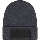 Myrtle beach Pletená čepice thinsulate s nášivkou MB7407 Dark Grey Melange