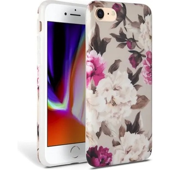 Image 1 of Apple Силиконов калъф кейс TECH-PROTECT Floral за iPhone SE 2020 / iPhone 7 / iPhone 8, кремав