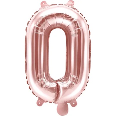 PartyDeco Балон от фолио Mini - Буква О 35см розово златен