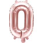 PartyDeco Балон от фолио Mini - Буква О 35см розово златен