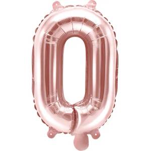 PartyDeco Балон от фолио Mini - Буква О 35см розово златен