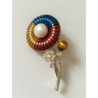 Fashion Jewelry brož květ s perlou 167896