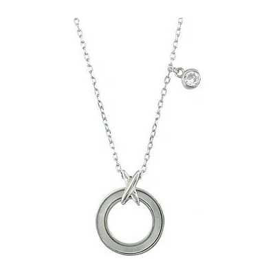 InfinitySilver Strieborný náhrdelník krúžok s perleťou a zirkónom L47661545