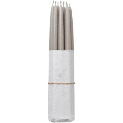 Sada 10 ks máčených svíček průměr 1,2 cm doba hoření 2,5 h Broste SMOOTH - světle šedá